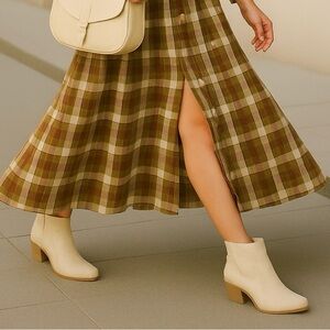 Altar’d State Beige Western Ankle Boots | Vegan | Size 6 | New With Tag